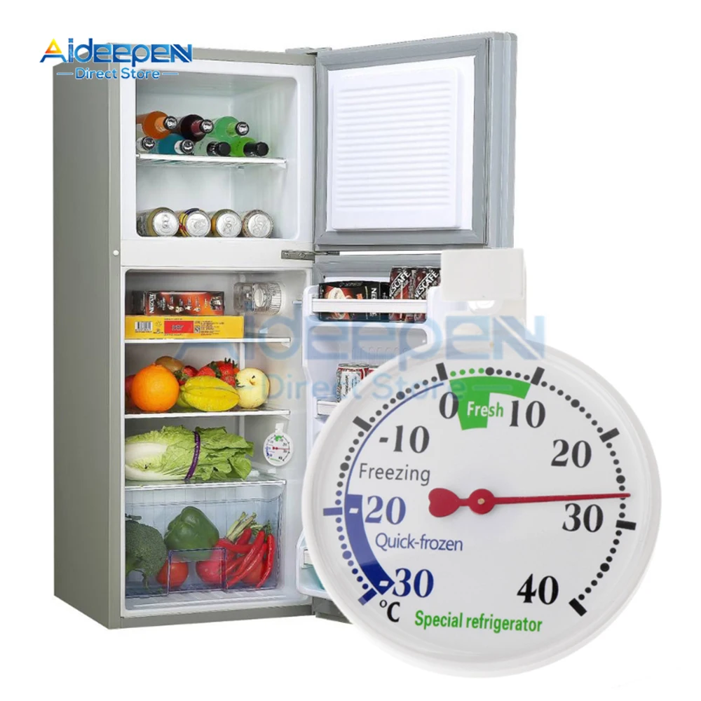 Mini Fridge Refrigeration Temperature Gauge Measurement Tools Circular Thermometer Refrigerator Freezer Thermometer -30~40℃