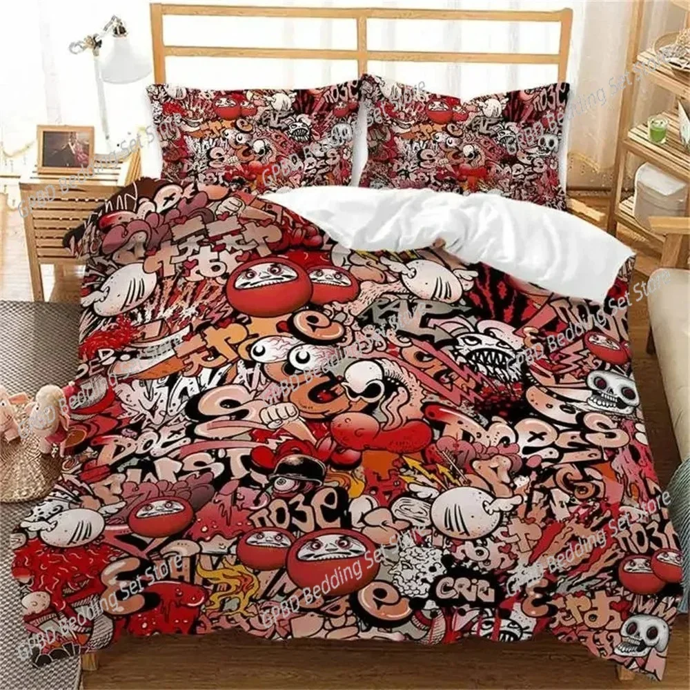 

Graffiti Duvet Cover Hip Hop Street Culture Print Bedding Set Microfiber Colorful Overlapping Blocky Letters Art Comforter Cover