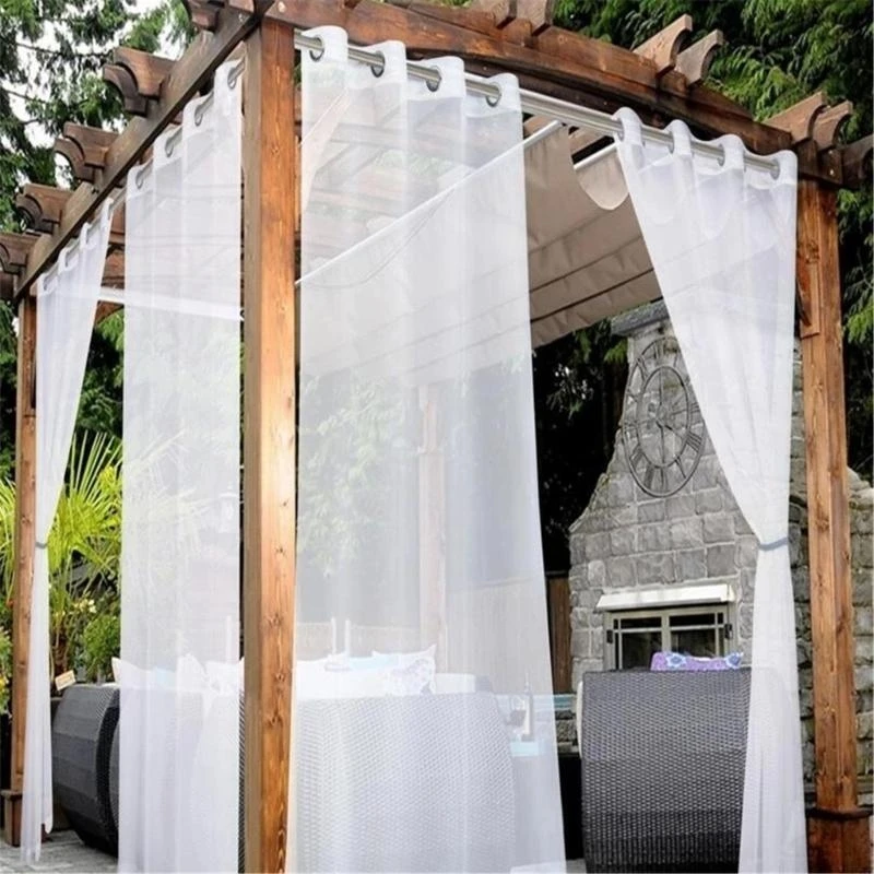 Eyelet Outdoor Curtains Transparents Waterproofs Voile Curtains for Patioes and Gazeboes