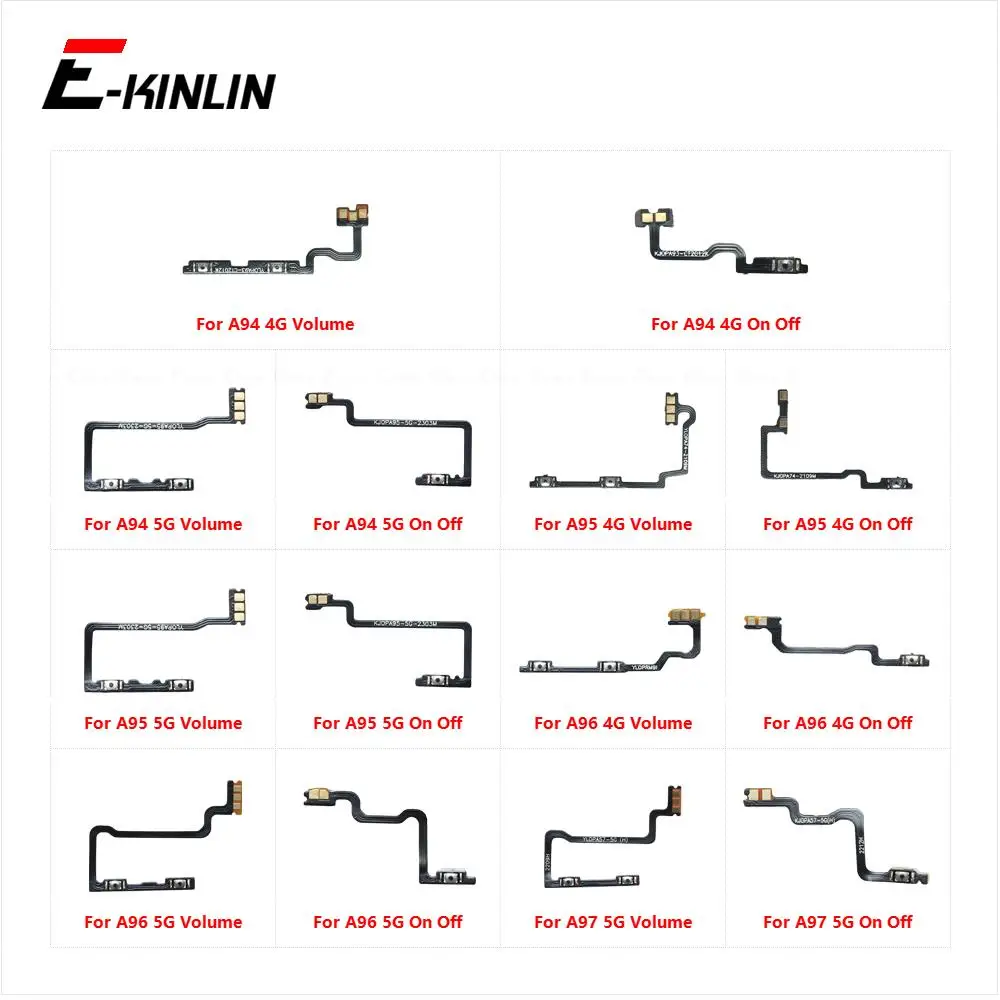 Switch Power ON OFF Key Mute Silent Volume Button Ribbon Flex Cable For OPPO A94 A95 A96 A97 4G 5G Replacement Parts