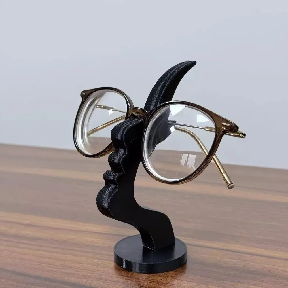 Curved Design Side-Face Shaped Eyeglass Holder Abstract Face Shaped Creative Artistic Eyewear Display Rack Practical Lightweight