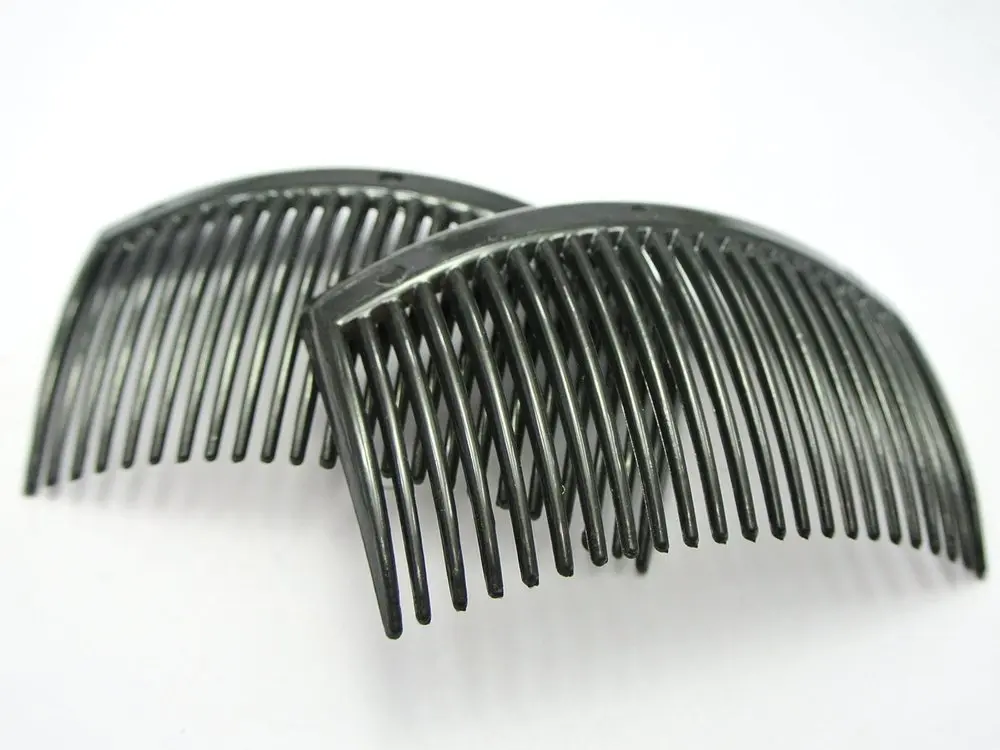 10 Black Plastic Hair Clips Side Combs Pin Barrettes 82X50mm for Ladies
