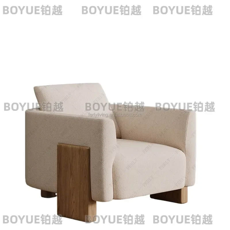 Luxury American Style Accent Chair Solid Wood Frame Armchair for Living Room Furniture Comfortable Leisure Sofa Seat