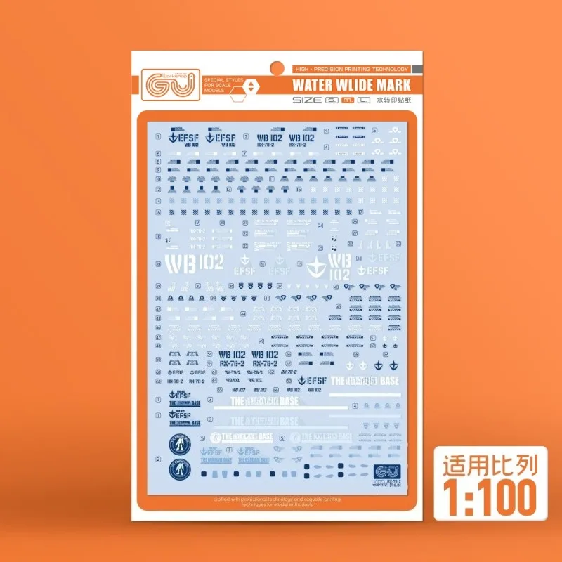 GUGU ملصق GU-RJD080 لـ Fat Cat Model RX-78-2 Ver 2.0 اللون الأساسي نموذج طباعة عالي الدقة ملصق مائي #1