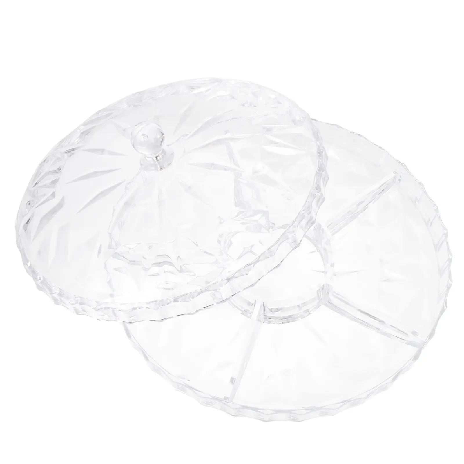 

1 шт. Прозрачный контейнер для закусок с несколькими отделениями, из полипропилена, с герметичной крышкой и ручкой, для дома и вечеринок, для фруктов