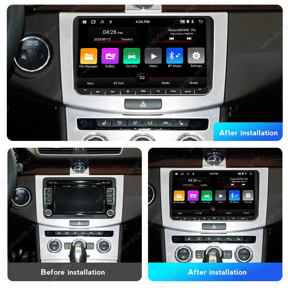 MEKEDE Android 15 Car Radio GPS For Volkswagen Passat B6 Skoda Octavia Golf 5 6 Touran Polo Jetta Multimedia Player