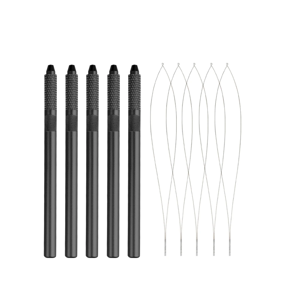 

Hair Extension Loop Tool 5Pcs Pulling Needle Wire Loop Threader Hair Threader Dismountable Hair Extension Looper for Micro Beads