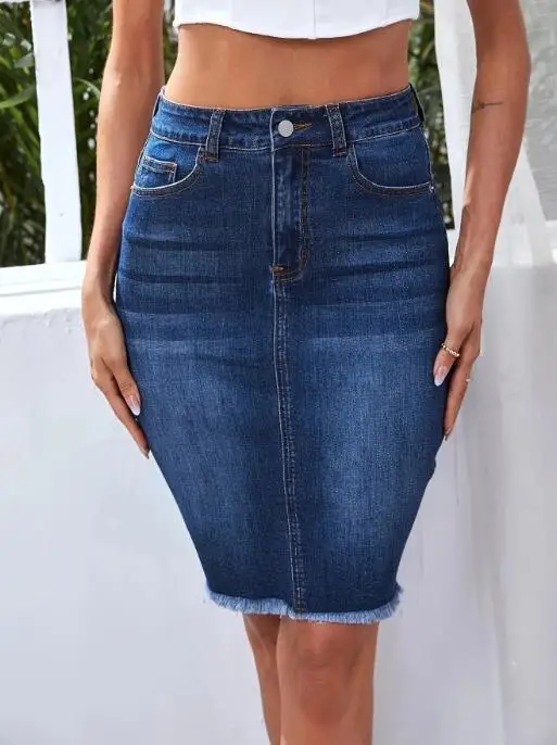 

Women's fashionable slim fit sexy hip hugging denim skirt, summer 2025 new women's clothing