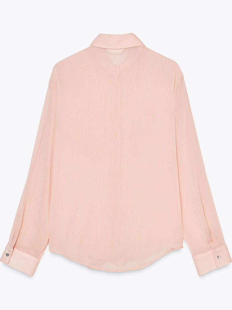 Blusa Casual de Moda para Mujer, Nueva Colección de Primavera, Manga Larga, Cuello de Solapa, Diseño con Hebilla Frontal y un...