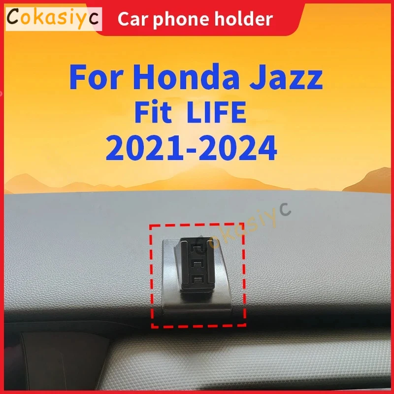 Suporte de Telefone para Carro para Honda Fit Jazz LIFE GR9 GS1 2021 2022 2023 2024 Base de Fixação Especial Acessórios de Carregamento Sem Fio