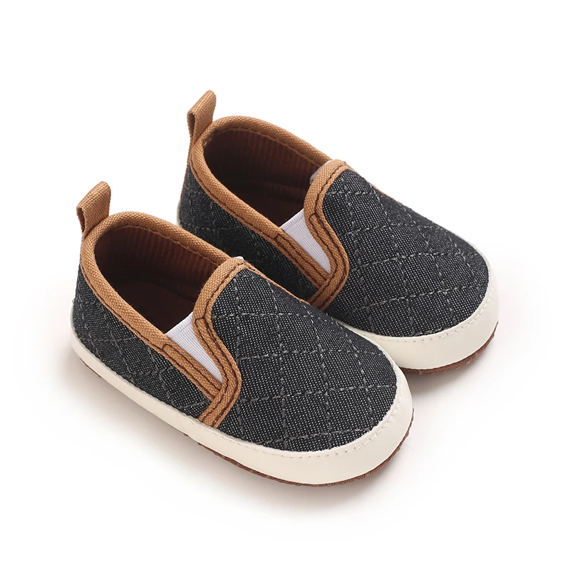 Infant Baby Shoes First Walker Shoes, Slip On Loafers Cross Anchor Print Soft Sole Shoes for 0-1Year