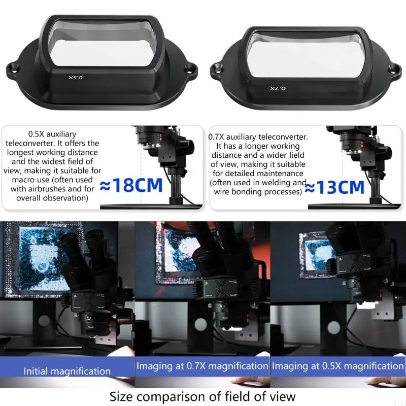 

Teleconverter 0.5 0.7X Auxiliary Rangefinders Extend Working for Microscope Repair Lamp Tool 37JD