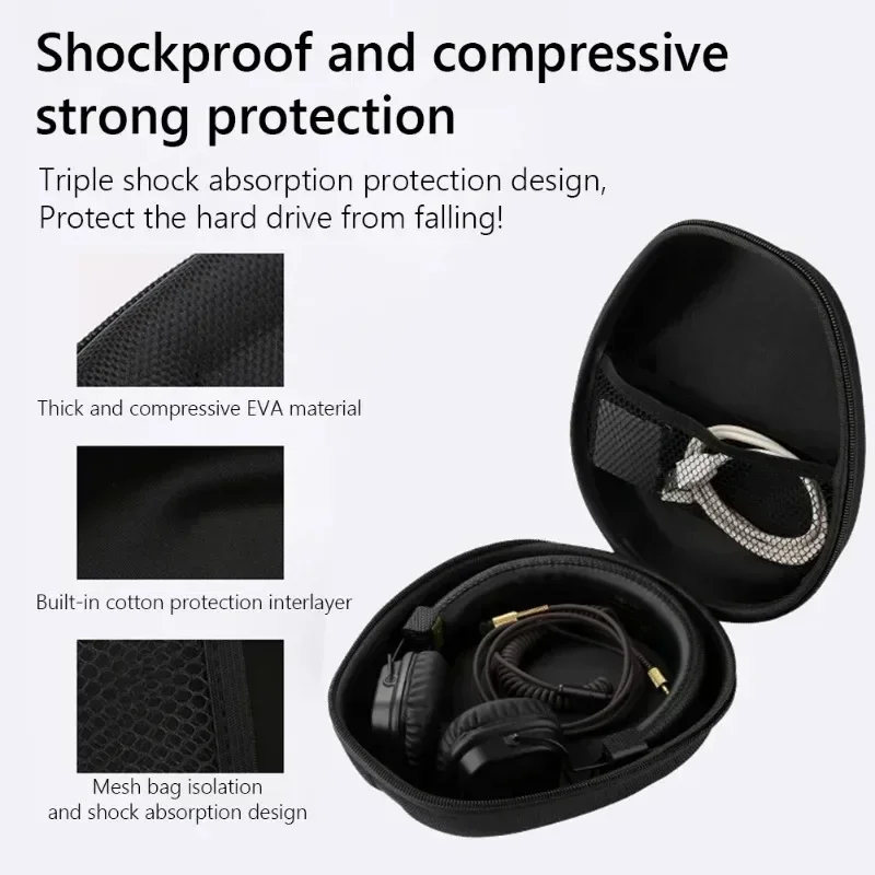 Earphone Case EVA Hard Shell Headset Protective Box Travel Headphone Carrying Bag for Xiaomi Audio-Technica Wireless Storage Bag