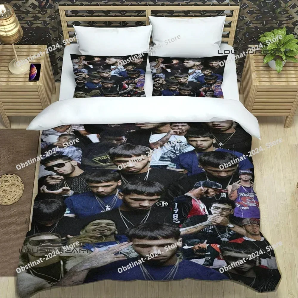 2025 Rapper Anuel AA Bedding Set Printed single Comforter Quilt Bed Cover Duvet Cover Pillow Case 3 Pieces Sets Kids Adult Size