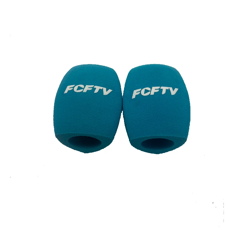 يتدفقون ميكروفون الإسفنج الطباعة يغطي هيئة التصنيع العسكري الزجاج الأمامي شعار مخصص رغوة الزجاج الأمامي لمحطات التلفزيون مقابلة المراسلين