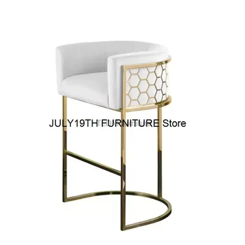 럭셔리 바 의자, 심플하고 모던한 바 의자, 높은 의자, 홈 등받이, 높은 의자 D