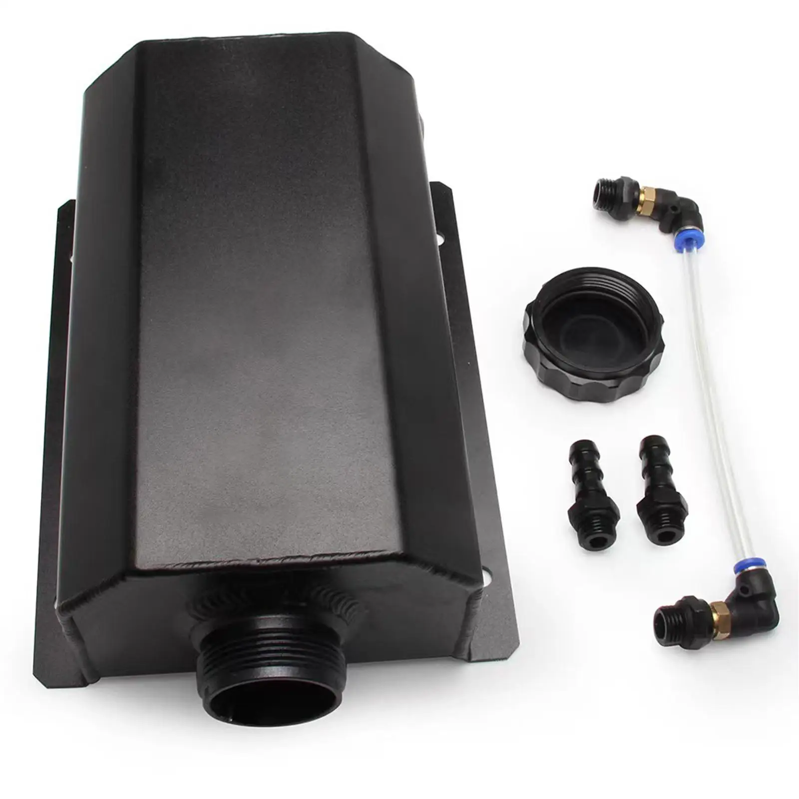 Réservoir de refoulement universel en aluminium pour liquide de refroidissement automobile avec tuyau de niveau d'eau pour la performance du véhicule