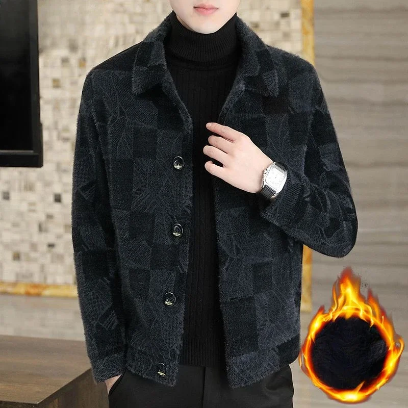 

Winter New Male High-End Short Thicken Warm Jacket Large Size Single-Breasted Casual Outerwear Men Fashion Slim-Fit Woolen Coat
