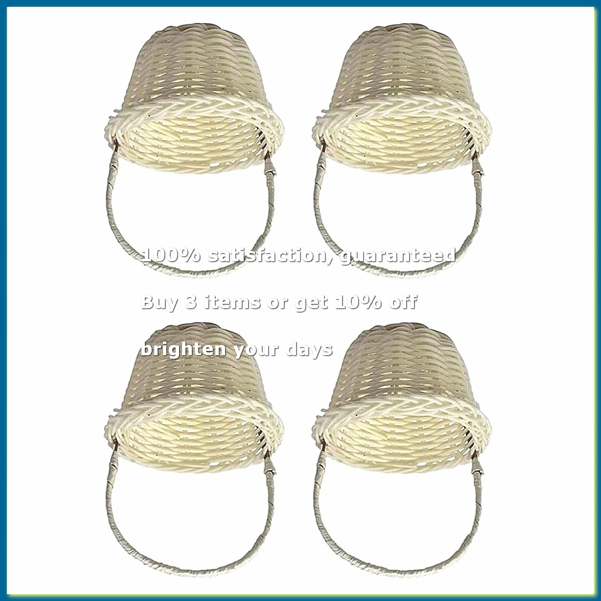 Flower Girl Basket - Pacote com 4 Mini Cestas Trançadas,