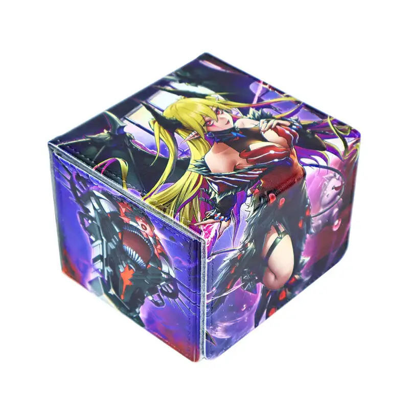 

Yu-Gi-Oh! Lacrima the Crimson Tears DIY Large Capacity Leather Card Box Thickened Anime Game Collection Card Storage Box 130+