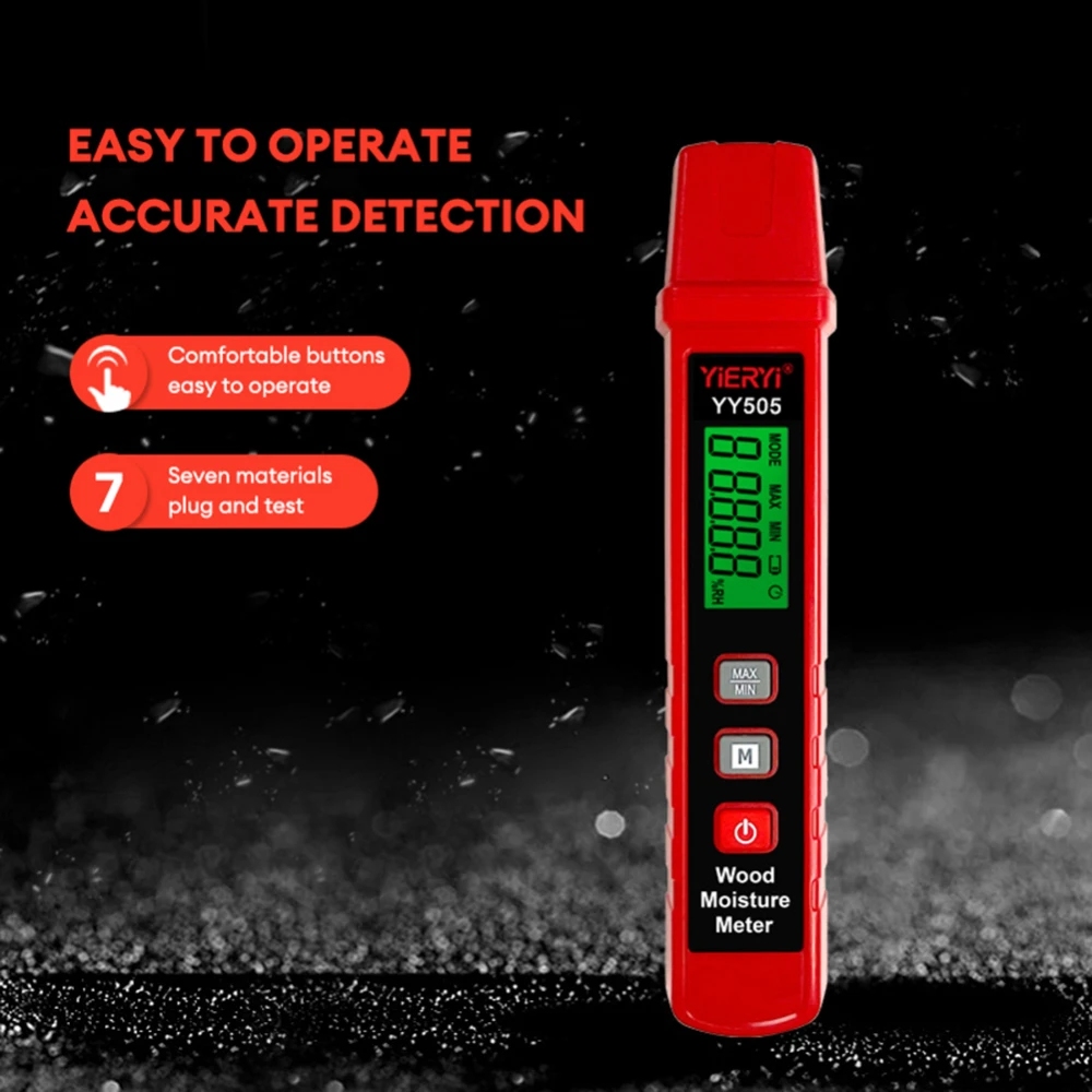 

1Pcs 0.0~58.0% Digital Handheld Wood Moisture Tester Pine Wood Cement Mortar Gypsum Moisture Tester