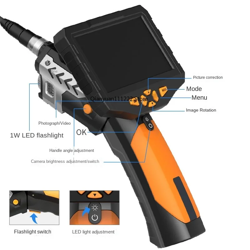 300 million HD industrial endoscope, autofocus, dual/triple lens leak detection, pipeline car inspection