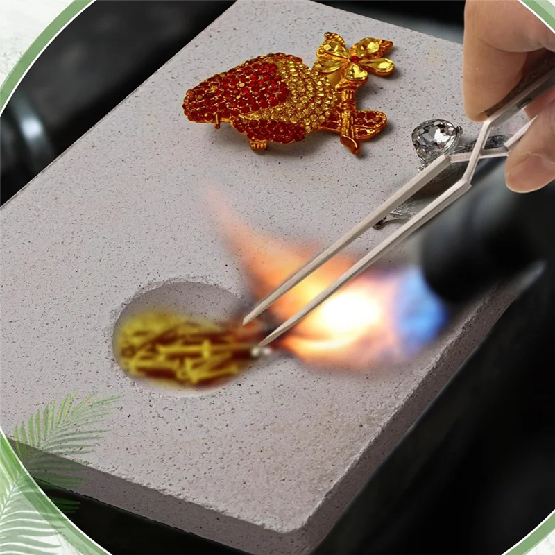 

A01F-5 Piece Jewelry Soldering Kit 2 Soldering Plates Soldering Plate With Round Grooves 3 Reverse Lock Tweezers