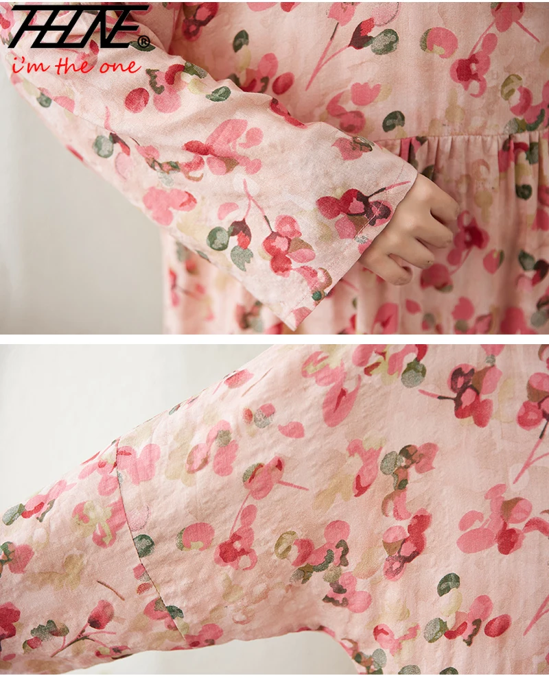 New Autumn Indian Dress Women Clothes Long Sleeve Ropa De Muje Long Vintage Casual Cotton Linen Loose Fashion Dresses Bohemian