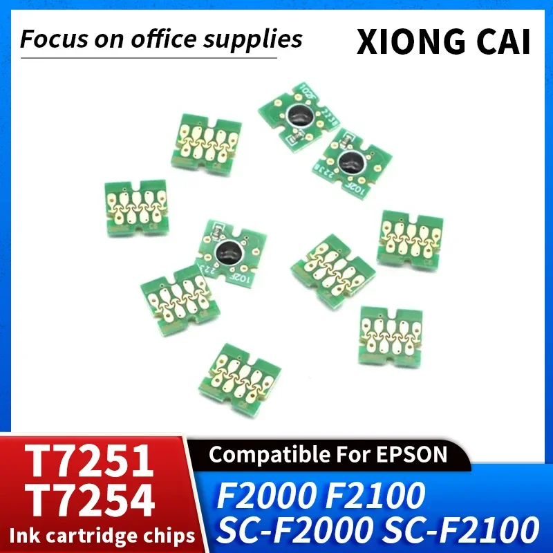 

T7251-T7254 T725A White Ink Cartridge Chip For Epson SureColor F2000 F2100 SC-F2000 SC-F2100 Printer T7251 T725A00 White Chips