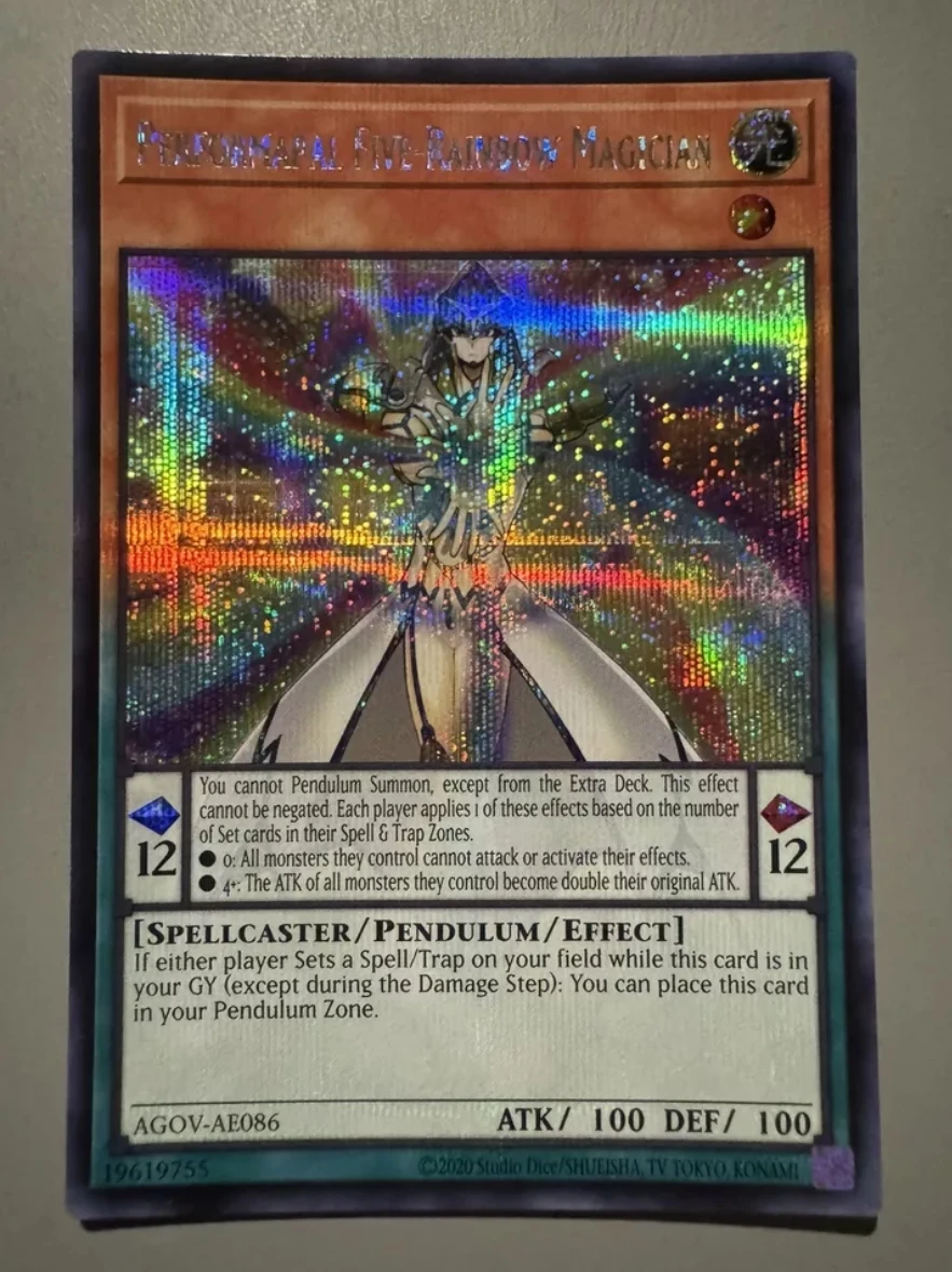 

Yugioh KONAMI Duel Monsters AGOV-AE086 Performapal Five-Rainbow Magician Secret Rare Asian English Collection Mint Card