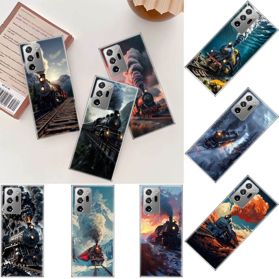 Steam Train Phone Case For Galaxy A15 A25 A35 A55 M52 M51 M32 M31 M30S M12 M11 A05S Note 20 Ultra 10 Plus 9 8 S10 Lite Cover