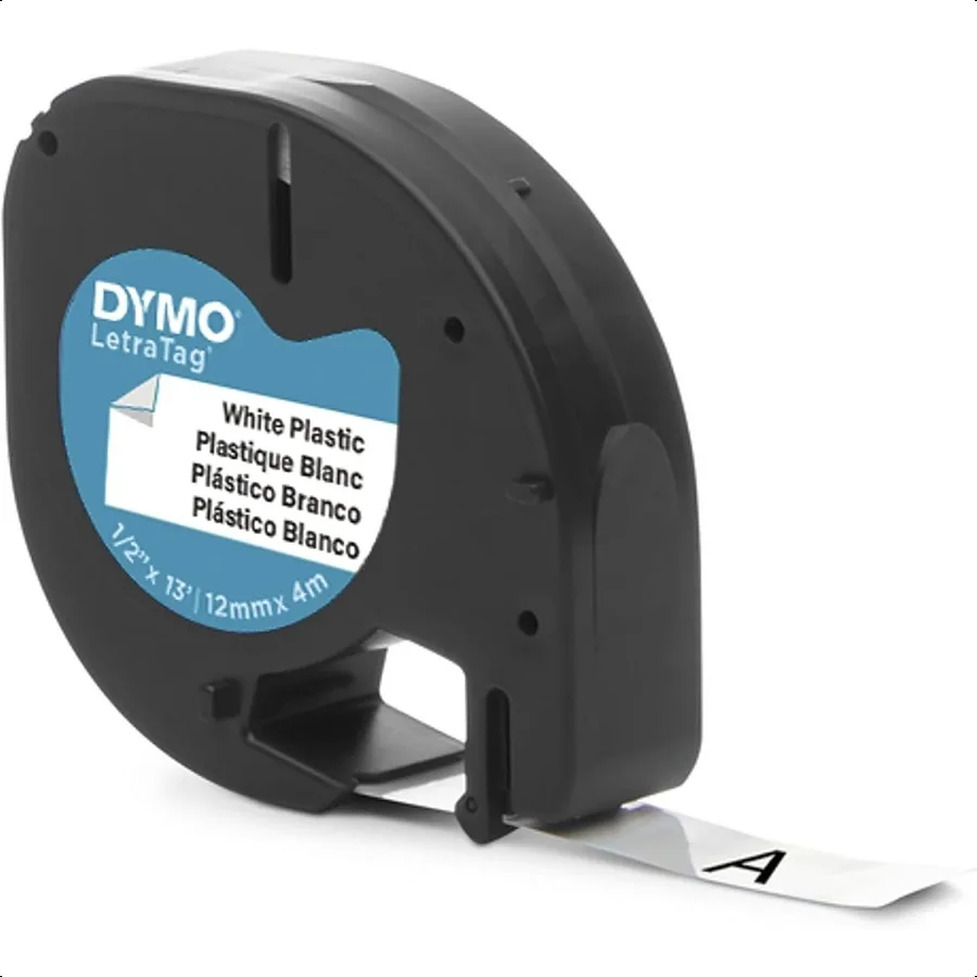 LT Plastic Labels for LetraTag Label Makers Black Print on White Labels 1 2 x 13Foot Rolls 3 Count