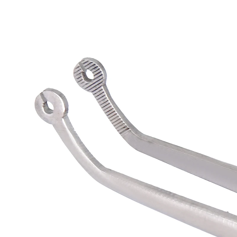 ملقط خياطة جراحية للأسنان مع فتحة، فتحات ملابس قطنية، ملاقط إبرة جراحية، طرف مسن للعملية