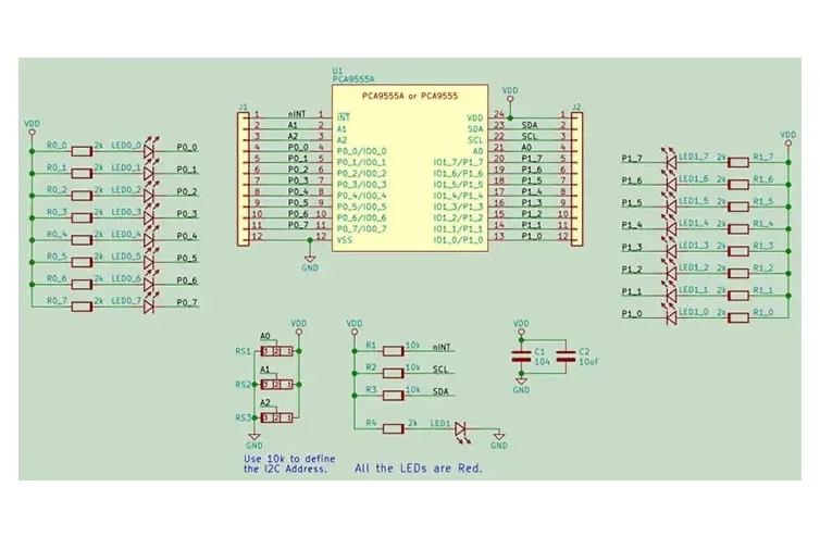 TCA9555/PCA9555A module IIC/I2C GPIO expansion board 16 digital inputs and outputs