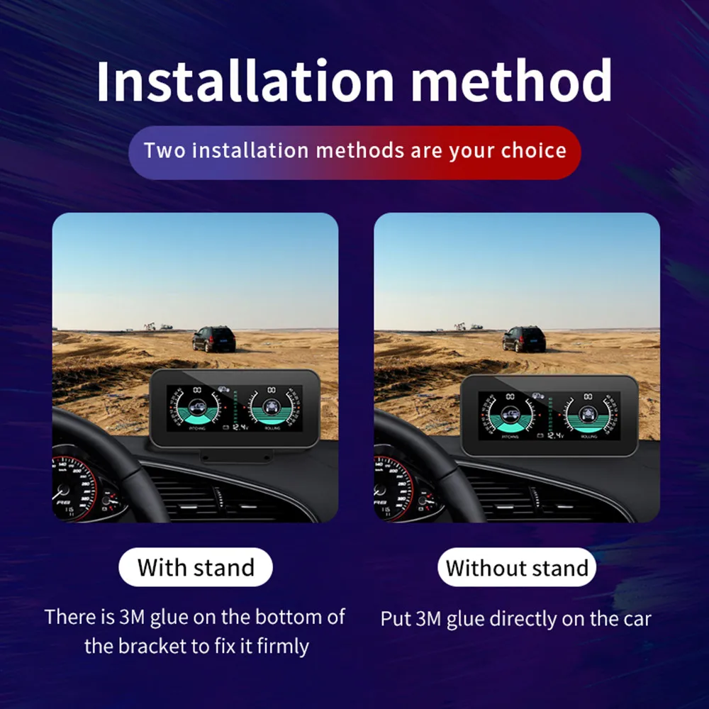 

Rhaxel Digital Inclinometer Clinometer Head Up Display Angle Slope Meter with Volt Monitoring for Car Off-Road Vehicles