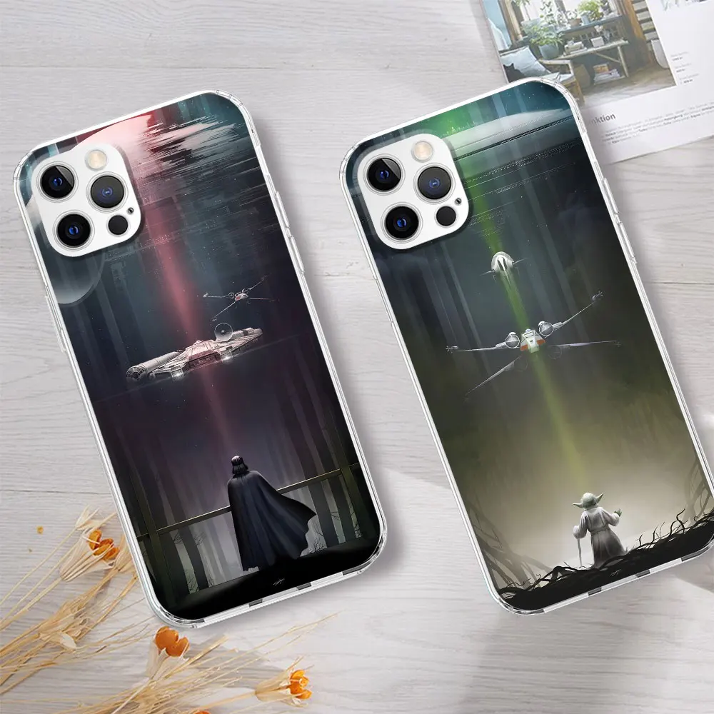 

Yoda Darth Vader Case for Apple iPhone 11 15 Plus 13 12 Mini 7 8 X XS XR 14 Pro Max TPU Transparent Soft Phone Cover Shell