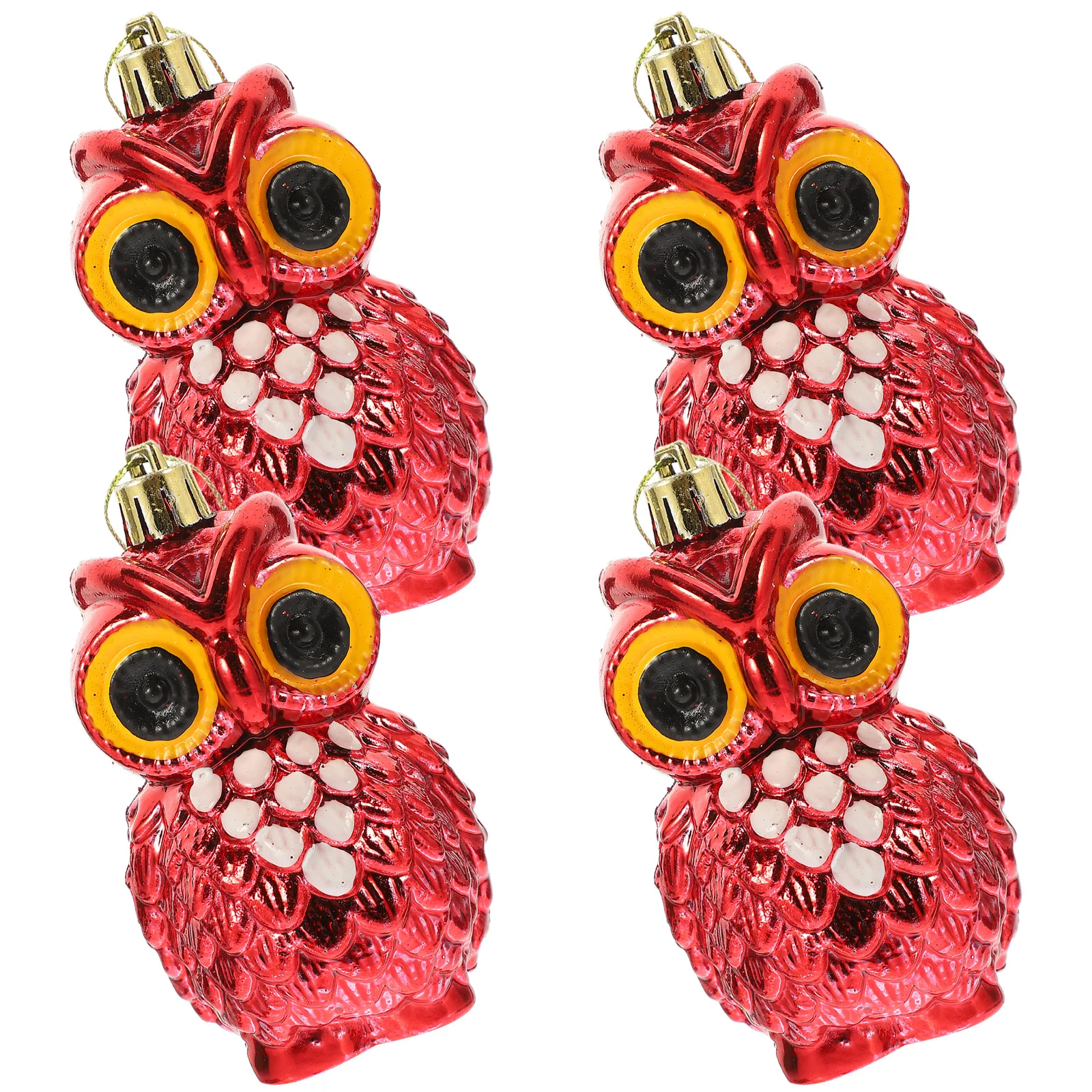 

4Pcs Christmas Themed Ornaments Owl Pendant Xmas Tree Hanging Decors Festive Party Decoration Background Photo Prop Use