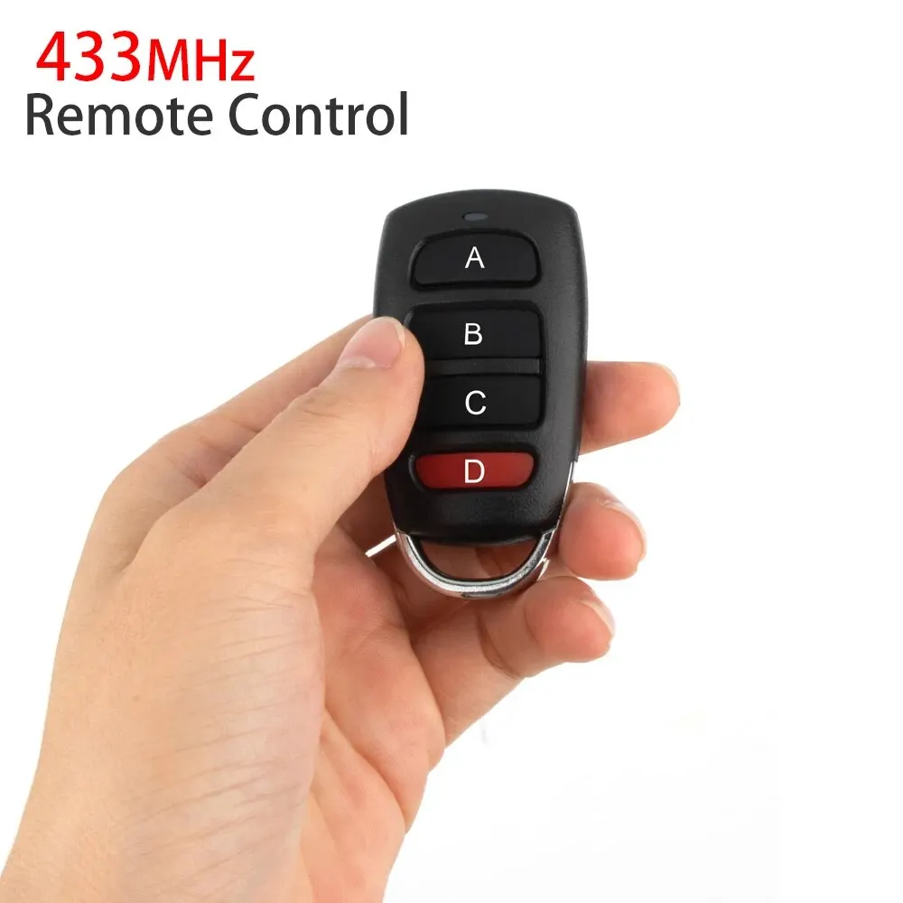 Mini Black 433MHz Wireless Remote Control Electric Garage Roll-up Door Security Alarm Controller Key ABCD 4 Buttons