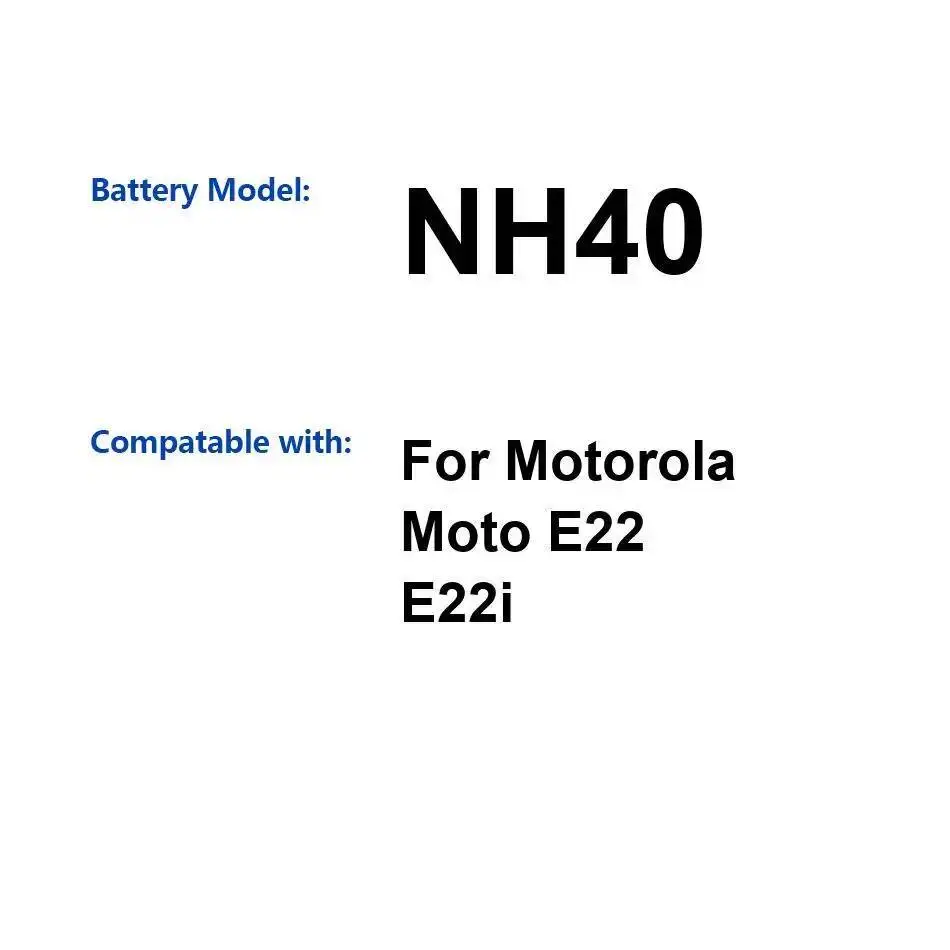 

Аккумулятор мобильного телефона NH40 для Motorola Moto E22 E22i высокой емкости 4020 мАч