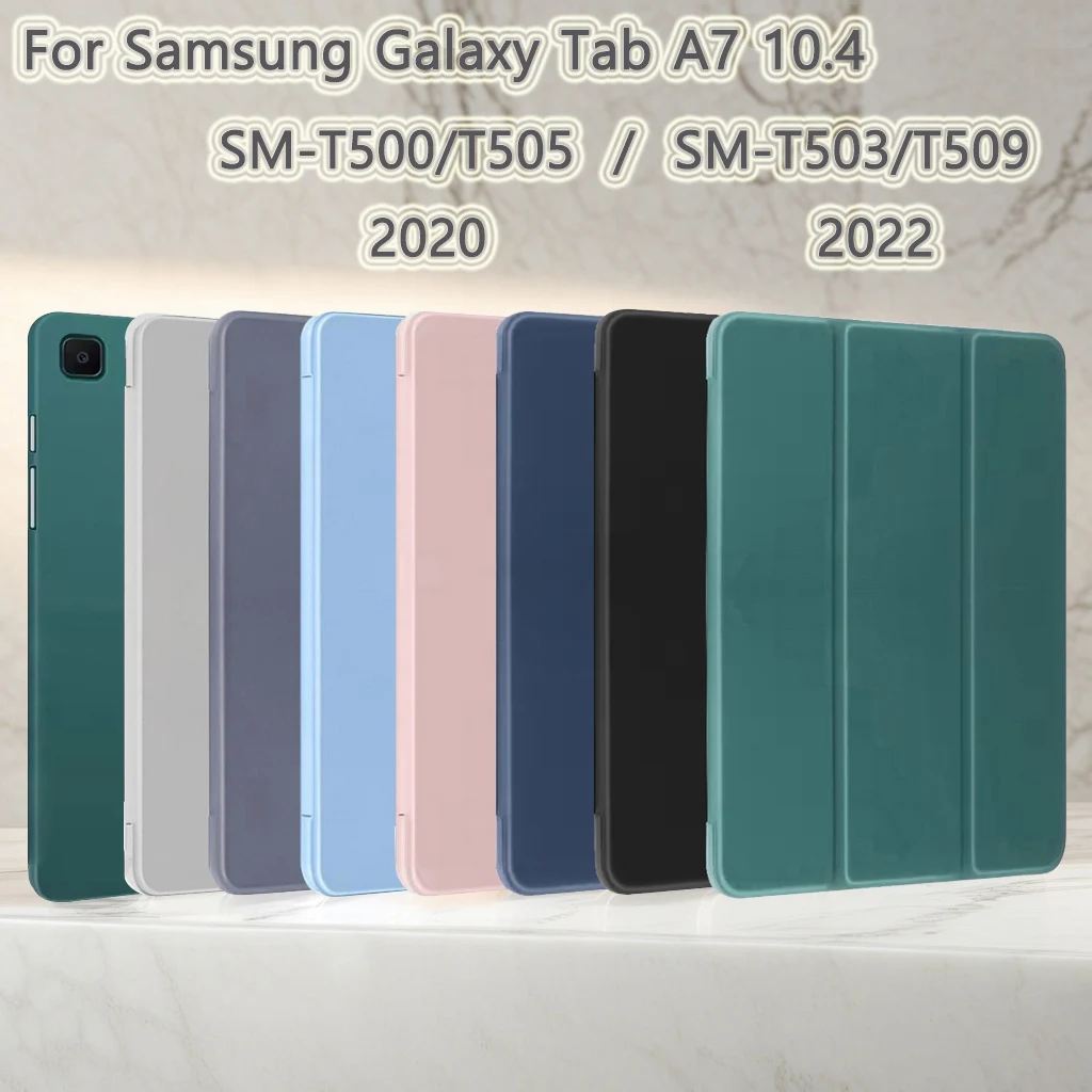 Magnetic Case for Samsung Galaxy Tab A7 10.4 2020 2022 SM-T500 SM-T505 SM-T503 SM-T509 Tri-fold Stand Flip Cover Soft TPU Shell