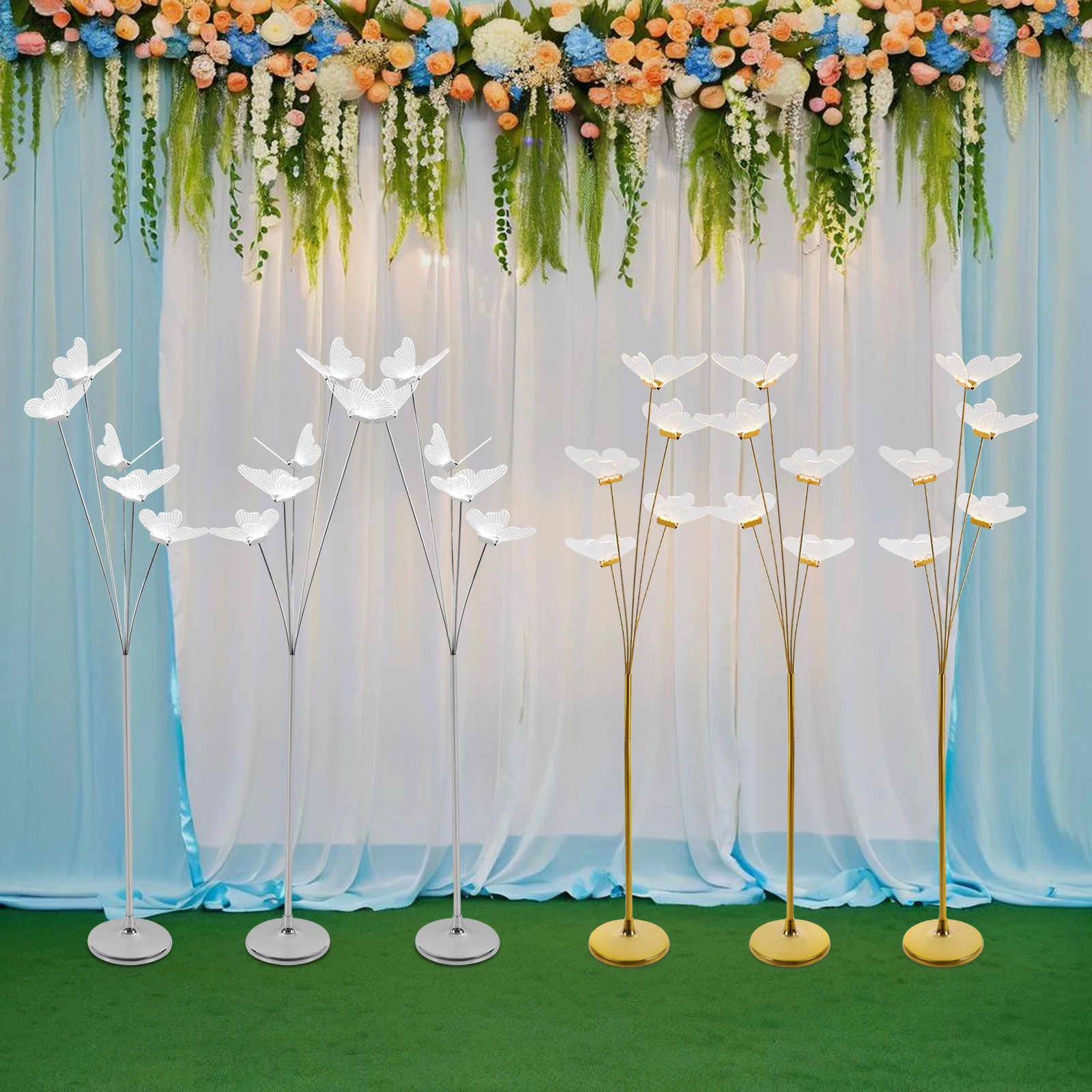 

Набор из 3-х напольных светильников-бабочек, светодиодные, современные, для создания атмосферы, для свадеб, дней рождения, сцены и банкетов, 110В