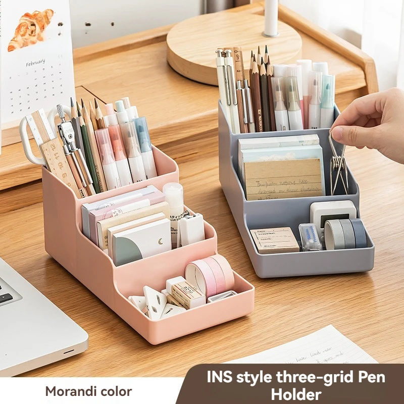 Step  Divided Pen Holder Storage Box For Students Desks Stationery Storage