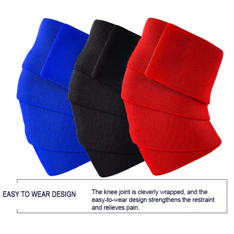 Fitness Knee Wraps for Weightlifting 160CM Length Heavy Duty Gym Knee Sleeves for Squats Powerlifting Leg Press Cross Training