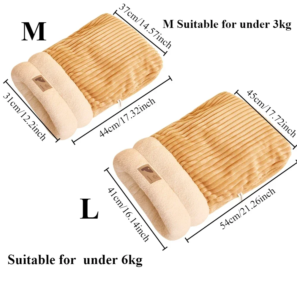 2025 Newest Cat Sleeping Bag Cats Dogs Warming Pad Soft Plush Winter Warm Cozy Beds Accessories for Cats Puppy Pet Supplies
