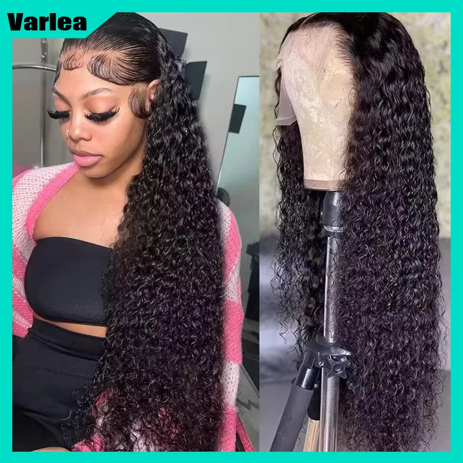 Varlea 30 Inch 200% Density Curly Hd Lace Wig 13x6 Human Hair Deep Wave 13x4 Hd Lace Frontal Wigs Water Wave Human Hair Wig