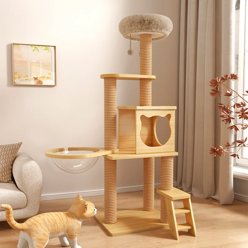 Small apartment cat climbing frame cat nest integrated space capsule jumping platform does