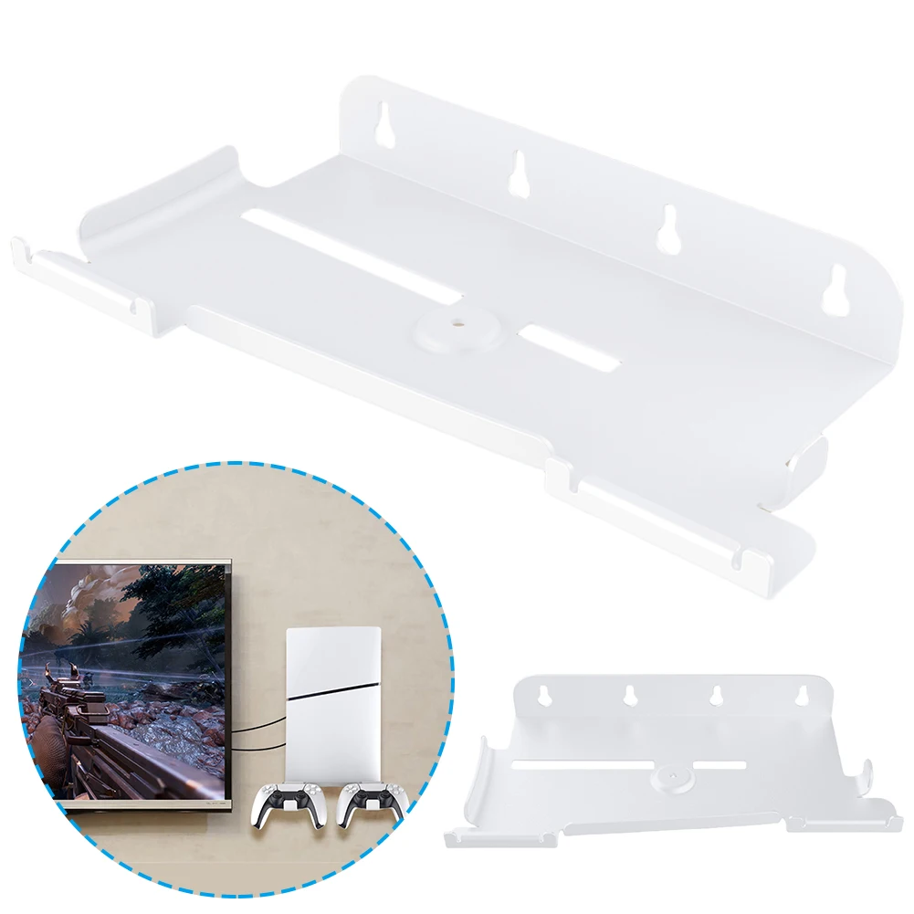 Wall Mounted Console Stand For PS5 Slim Holder with 2 Controller Mounts Vertical Stand for PlayStation 5 for PS5 Accsessories