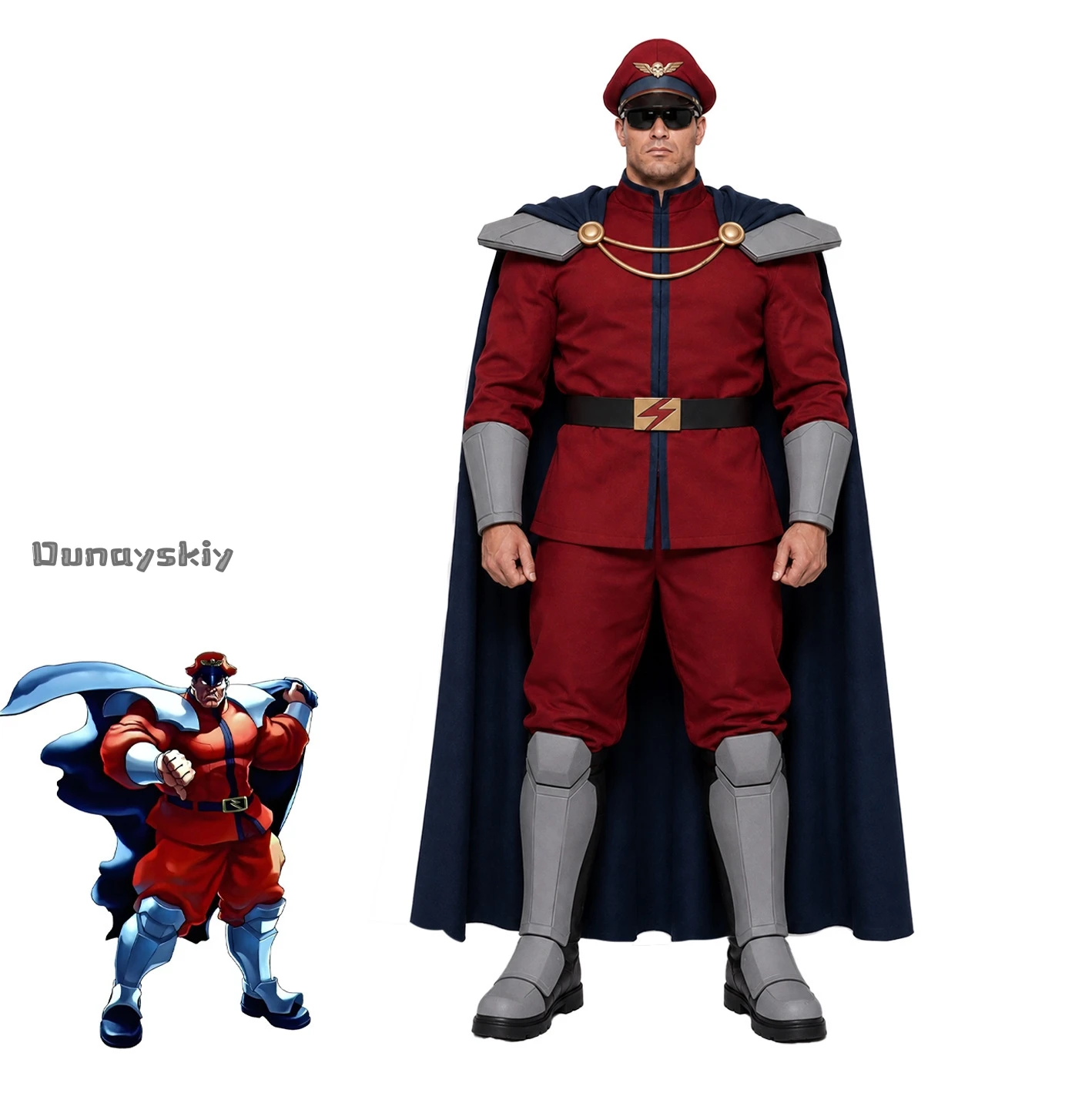 Game Street‑Fighter M.Bison (Vega) Complete M.Bison Cosplay Outfit With Cloak Adukt Men Halloween Carnival Theme Party Dress Up view 2