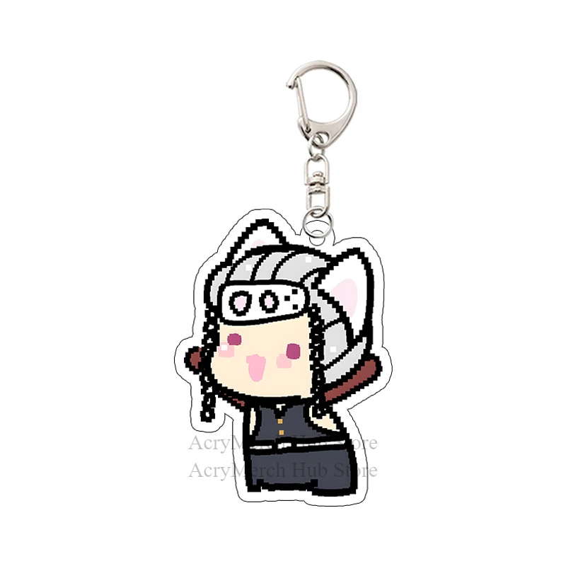 Obanai Iguro Demon Slayer Kimetsu No Yaiba Acrylic Pixel Kitten Keychain Cartoon Bag Pendant Affordable Decoration Birthday Gift