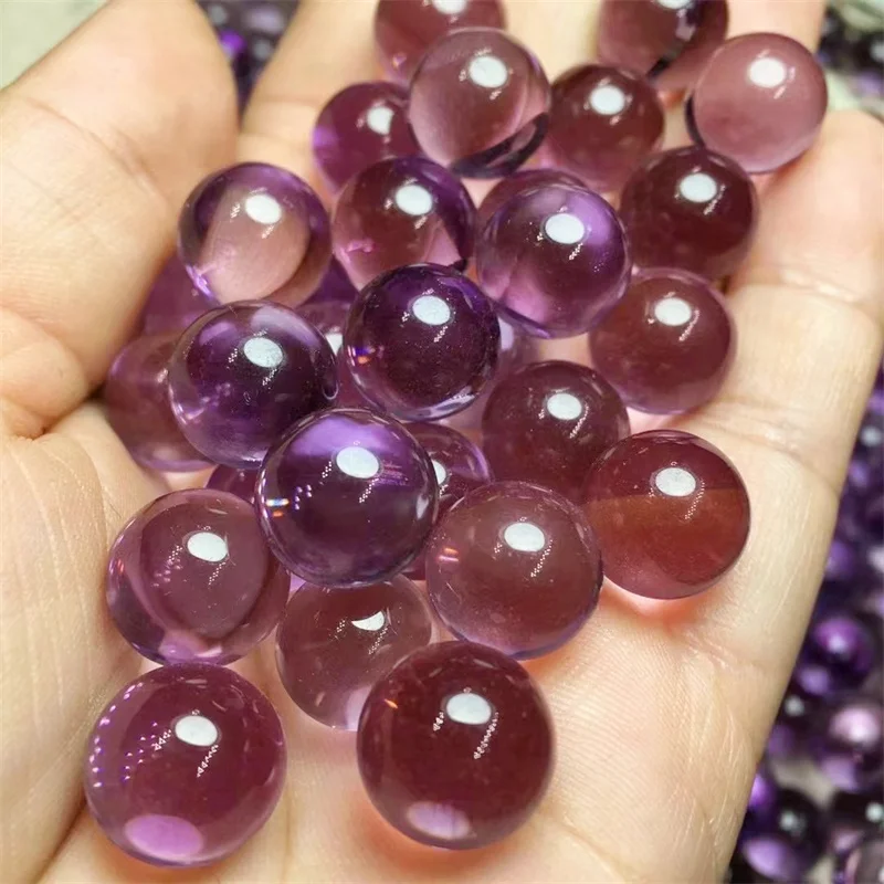 

5PCS Natural Amethyst Sphere Carving Healing Crystal Gemstone Fashion Jewelry Children DIY Gift 1PCS 11.5MM